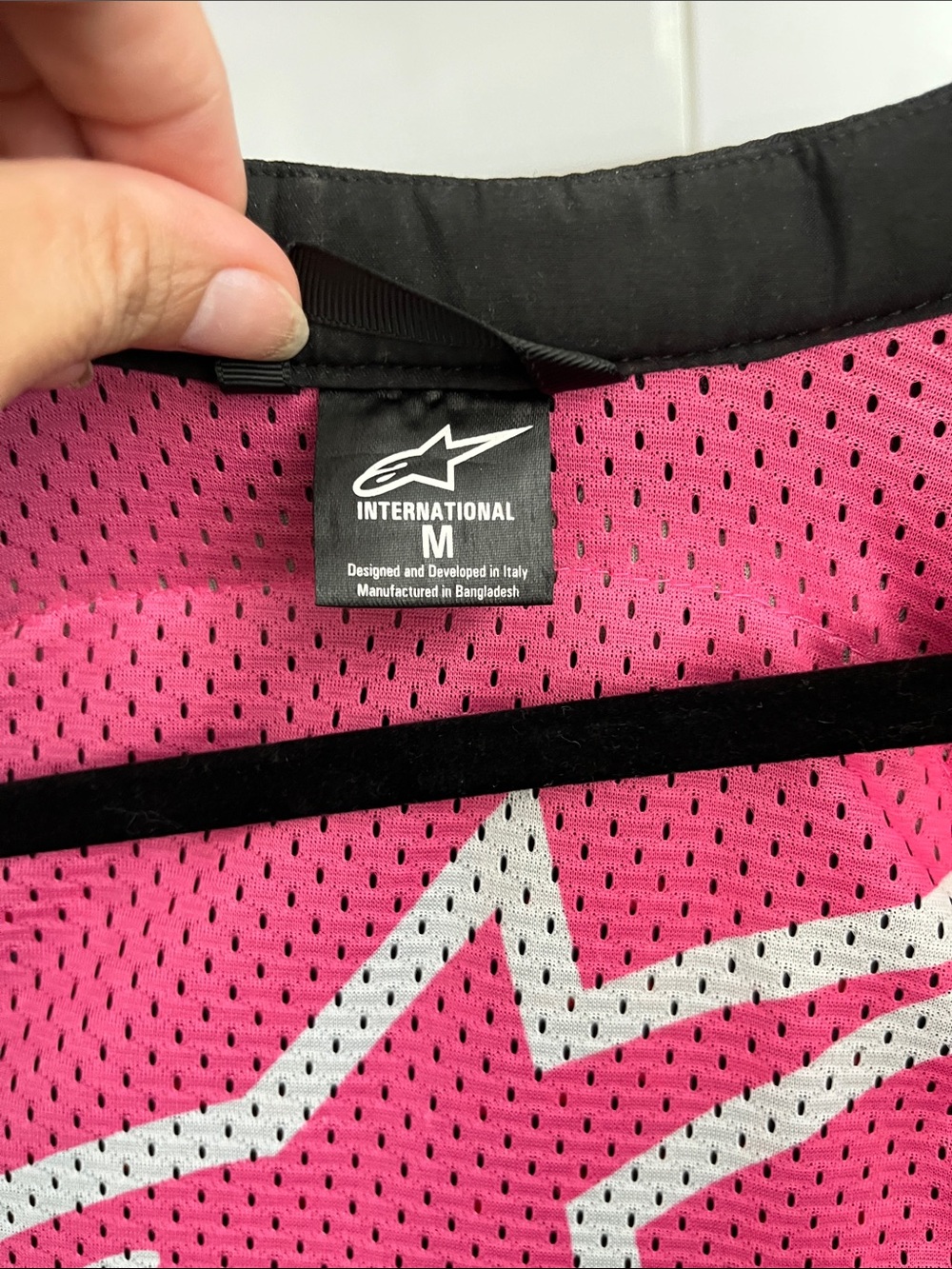 Alpinestars Black Motorcycle Jacket with Pink Liner Accent - Picture 3 of 6